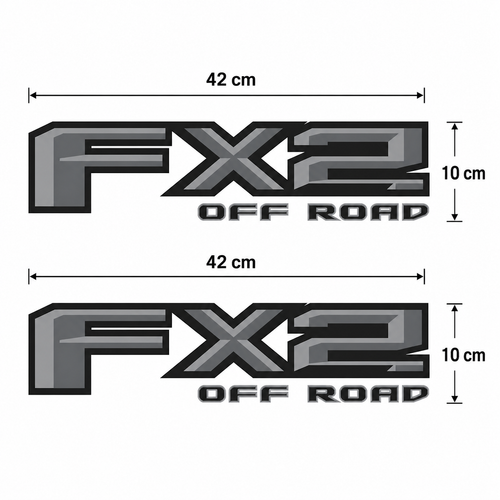 Calcomanía FX2 OFF ROAD Gris Oscuro | Kit 2 Piezas