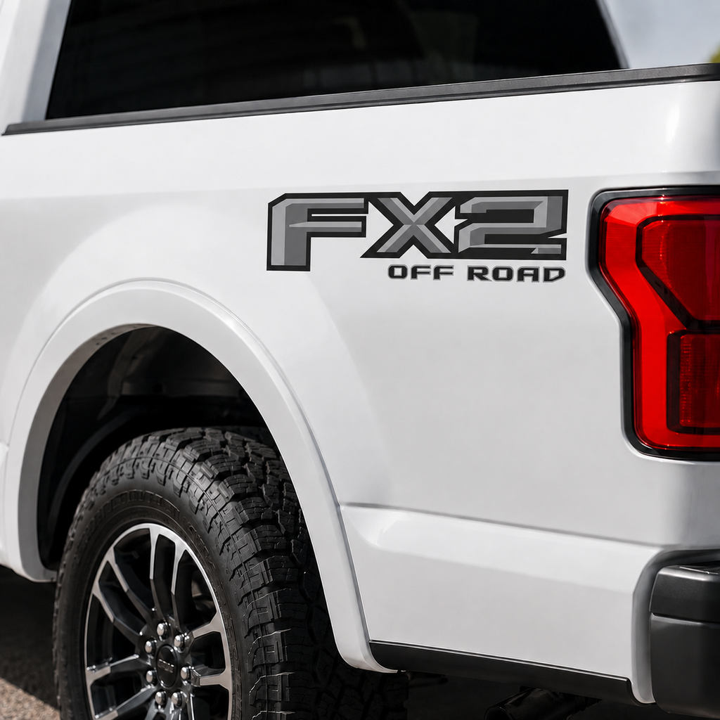 Calcomanía FX2 OFF ROAD Gris Oscuro | Kit 2 Piezas