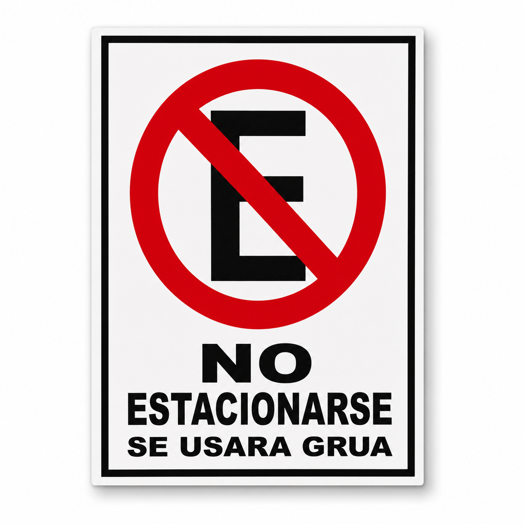 Señal No Estacionarse 30x20 cm – Vinil Adhesivo y Coroplast