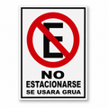 Señal No Estacionarse 30x20 cm – Vinil Adhesivo y Coroplast