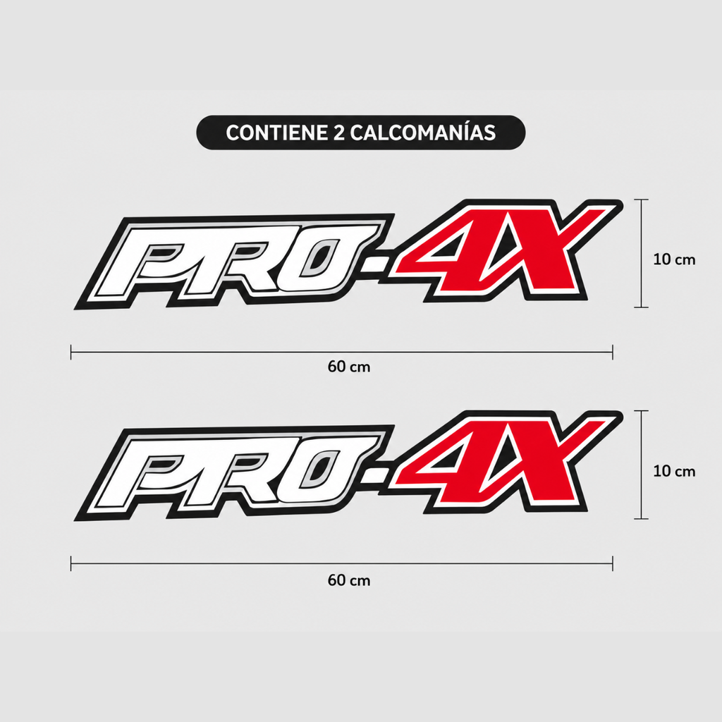 Calcomanías PRO-4X para Nissan Frontier 60x10 cm – Par en Vinil