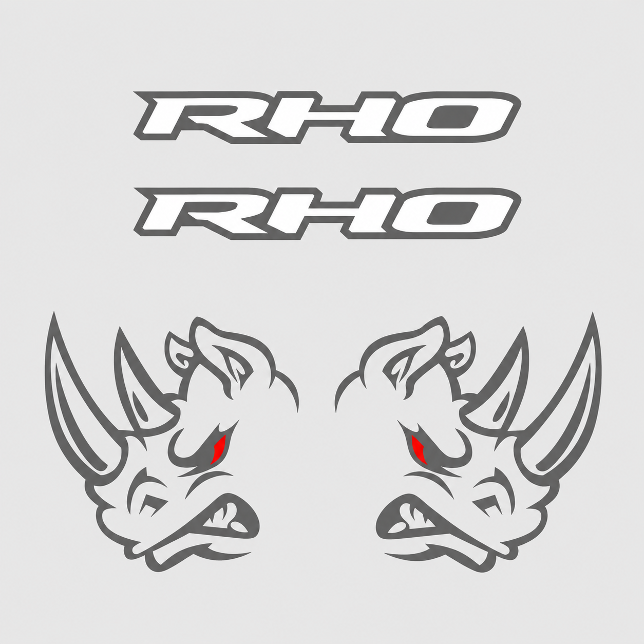 Kit Calcomanías RHO con Rinoceronte para RAM – 4 Piezas en Vinil