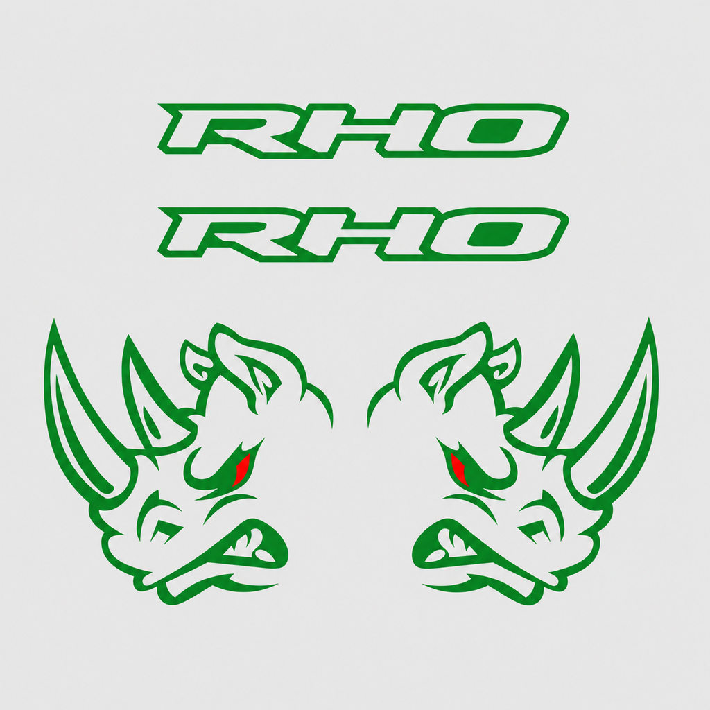 Kit Calcomanías RHO con Rinoceronte para RAM – 4 Piezas en Vinil