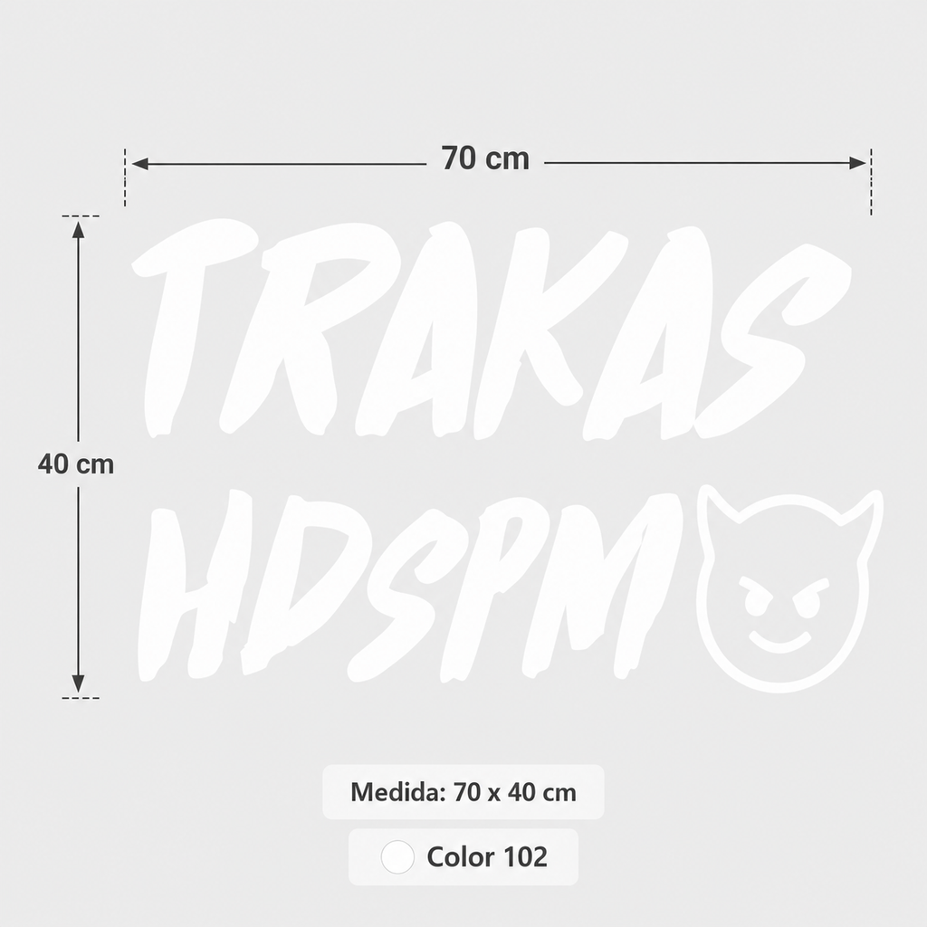 Calcomanía Trakas HDSPM para Camioneta