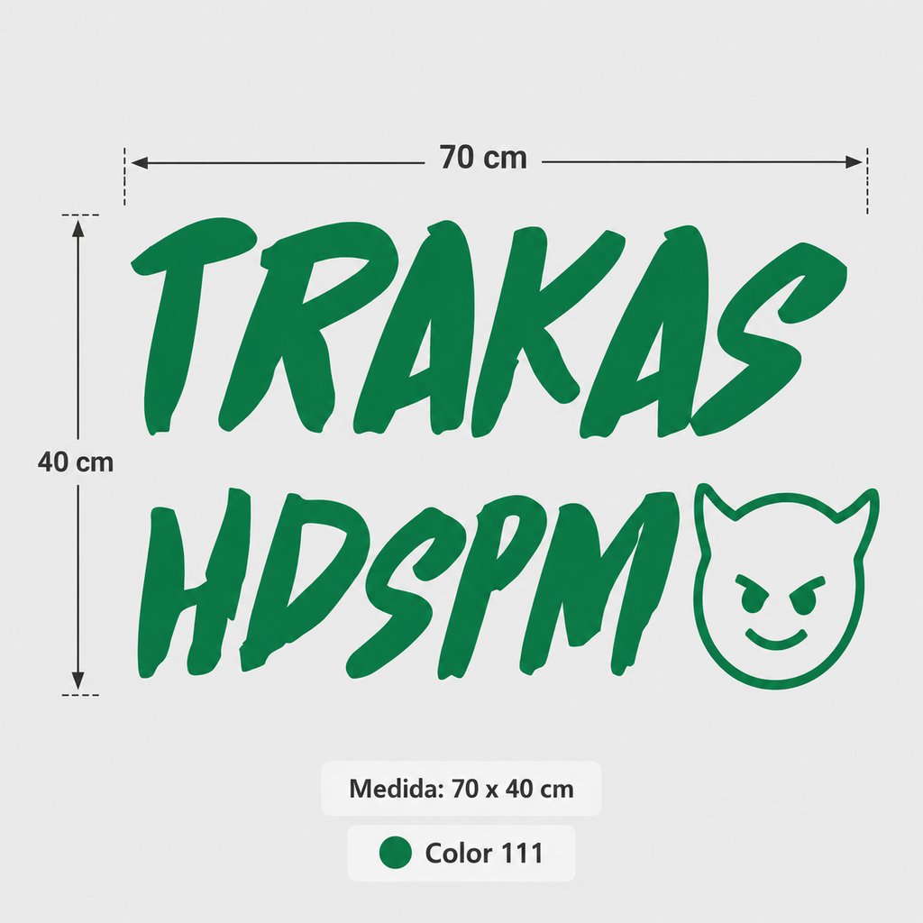 Calcomanía Trakas HDSPM para Camioneta