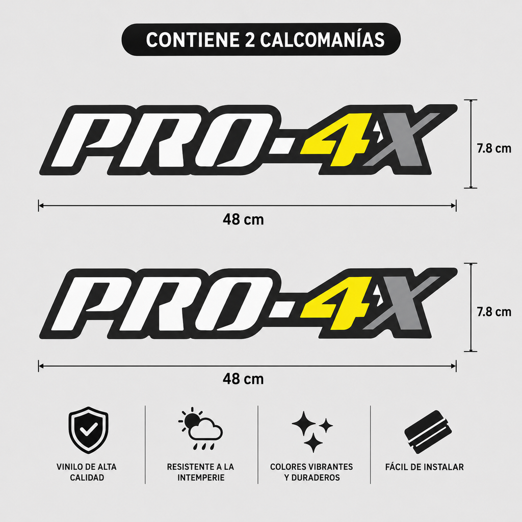 Calcomanías PRO-4X para Nissan Frontier 60x10 cm – Par en Vinil