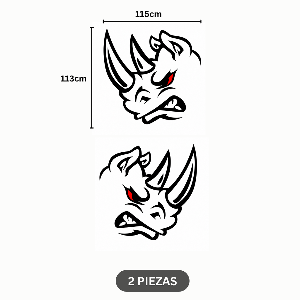 Kit Calcomanías RHO con Rinoceronte para RAM – 4 Piezas en Vinil