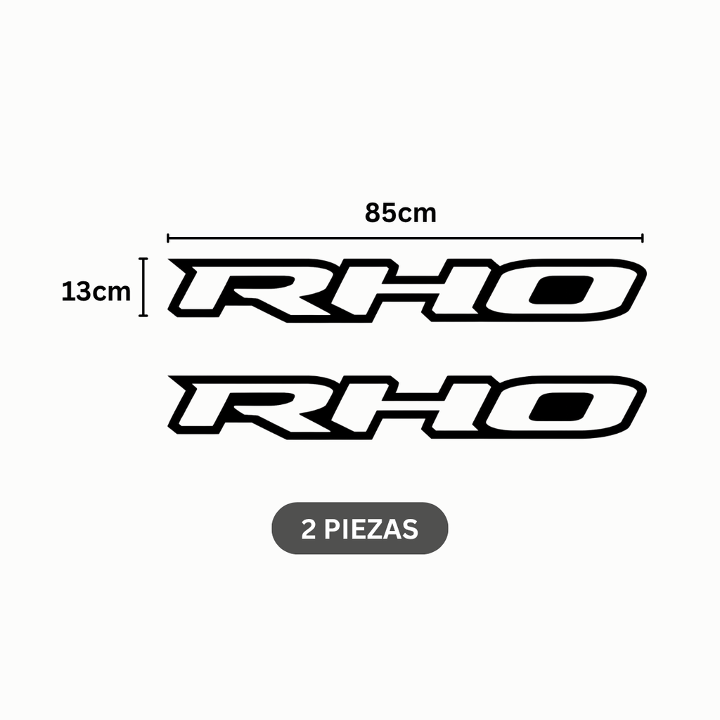 Kit Calcomanías RHO con Rinoceronte para RAM – 4 Piezas en Vinil