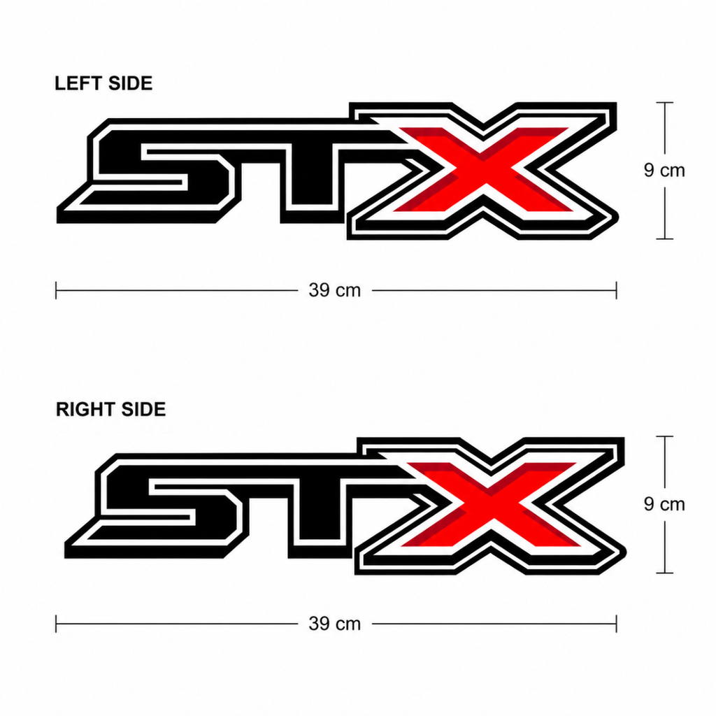 Calcomanías STX 39x9 cm – Par en Vinil