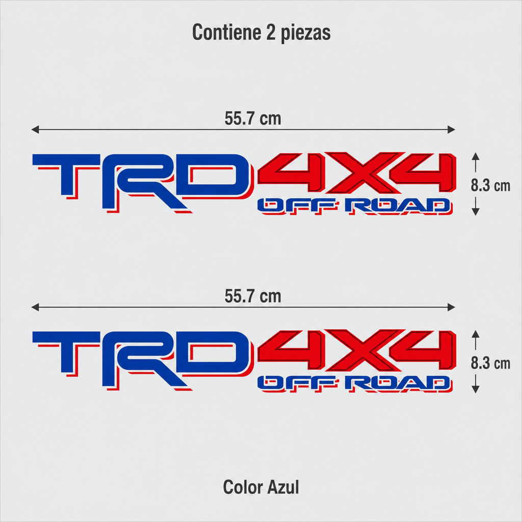 Calcomanías TRD 4X4 Off Road 55.7x8.3 cm – Par en Vinil