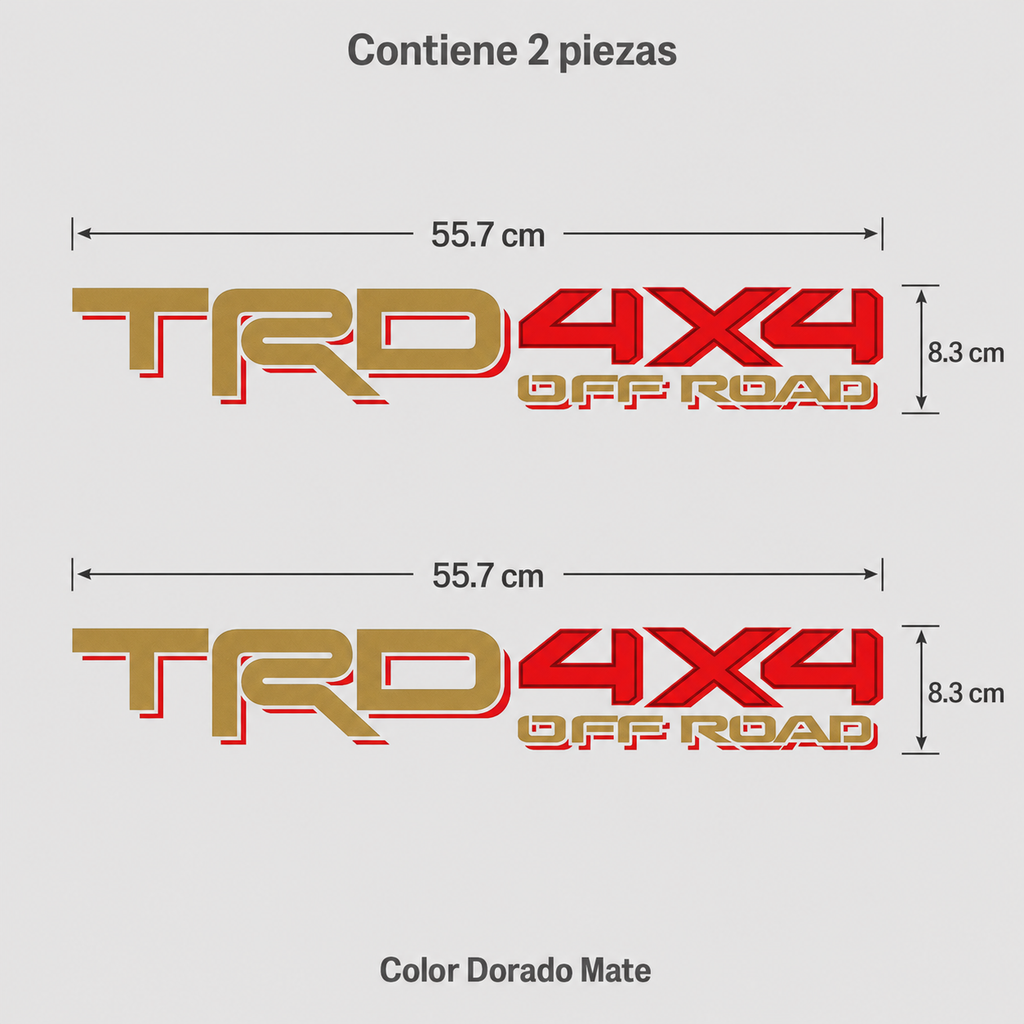 Calcomanías TRD 4X4 Off Road 55.7x8.3 cm – Par en Vinil
