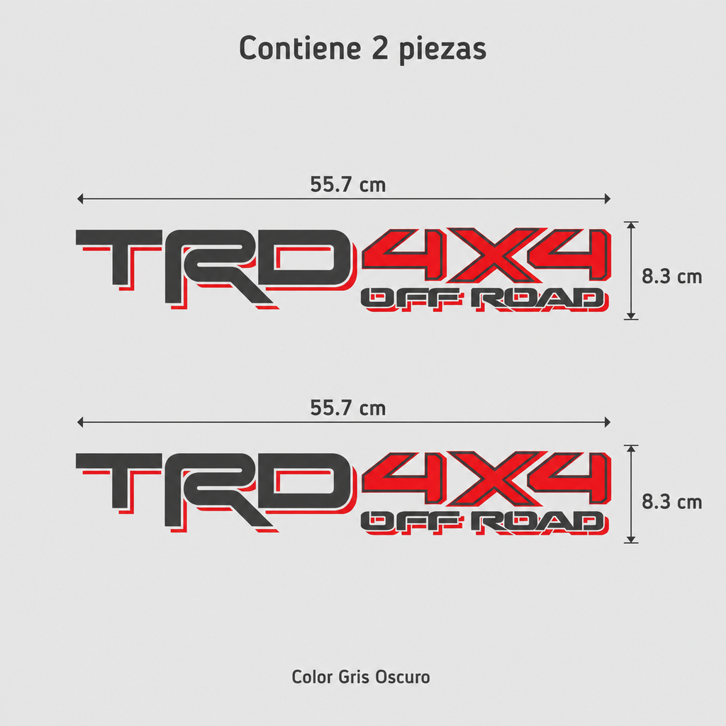 Calcomanías TRD 4X4 Off Road 55.7x8.3 cm – Par en Vinil