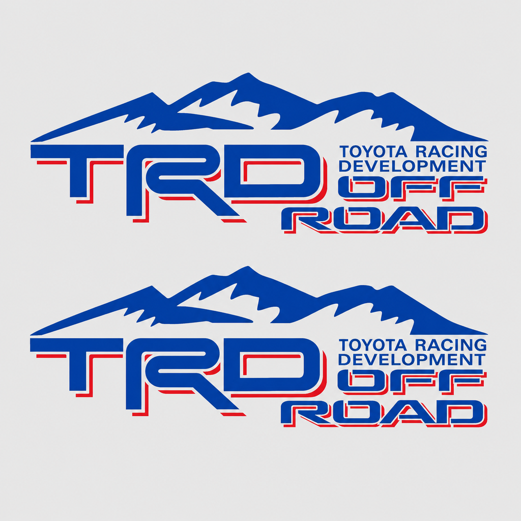 Calcomanías TRD Off Road con Montaña 40x14.28 cm – Par en Vinil