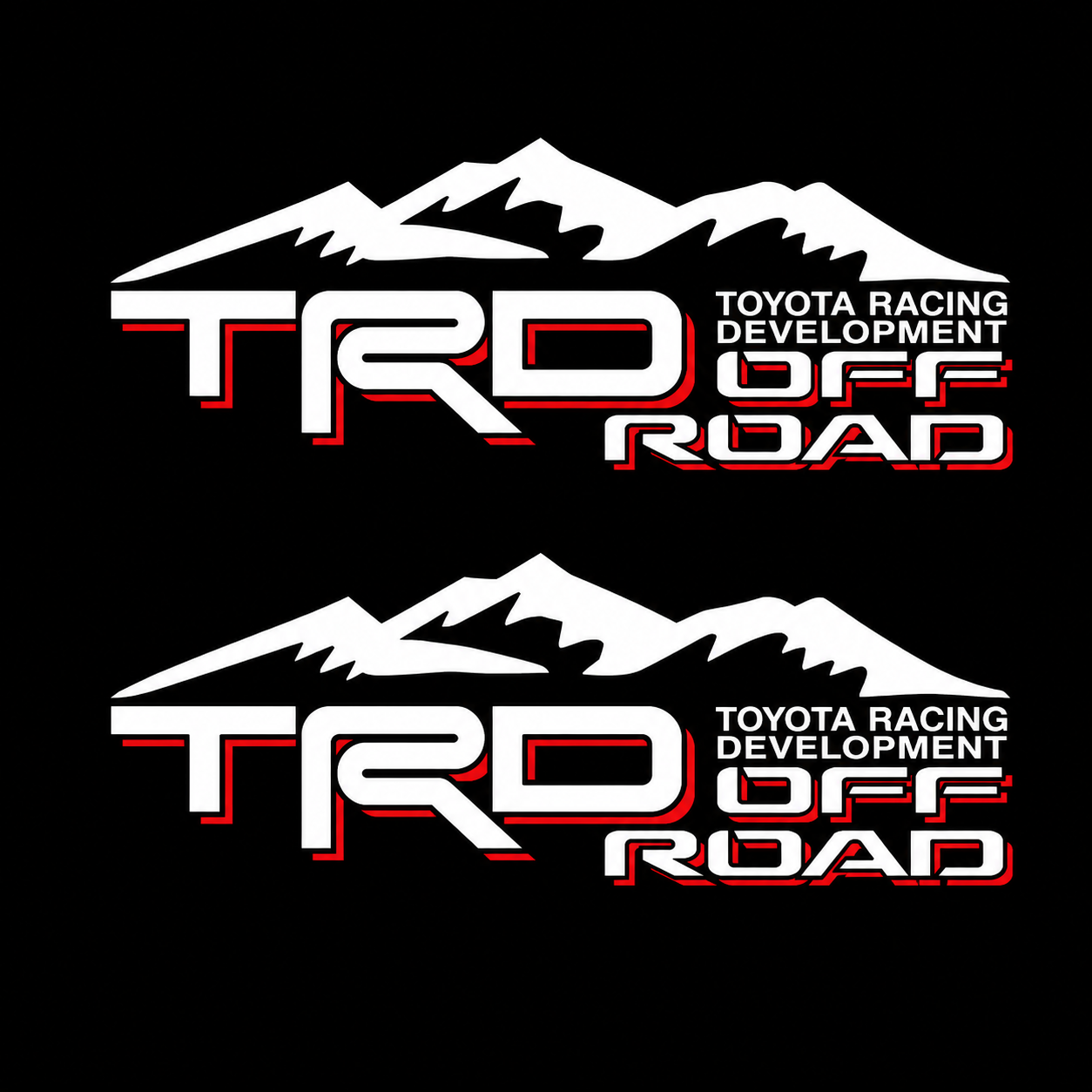 Calcomanías TRD Off Road con Montaña 40x14.28 cm – Par en Vinil