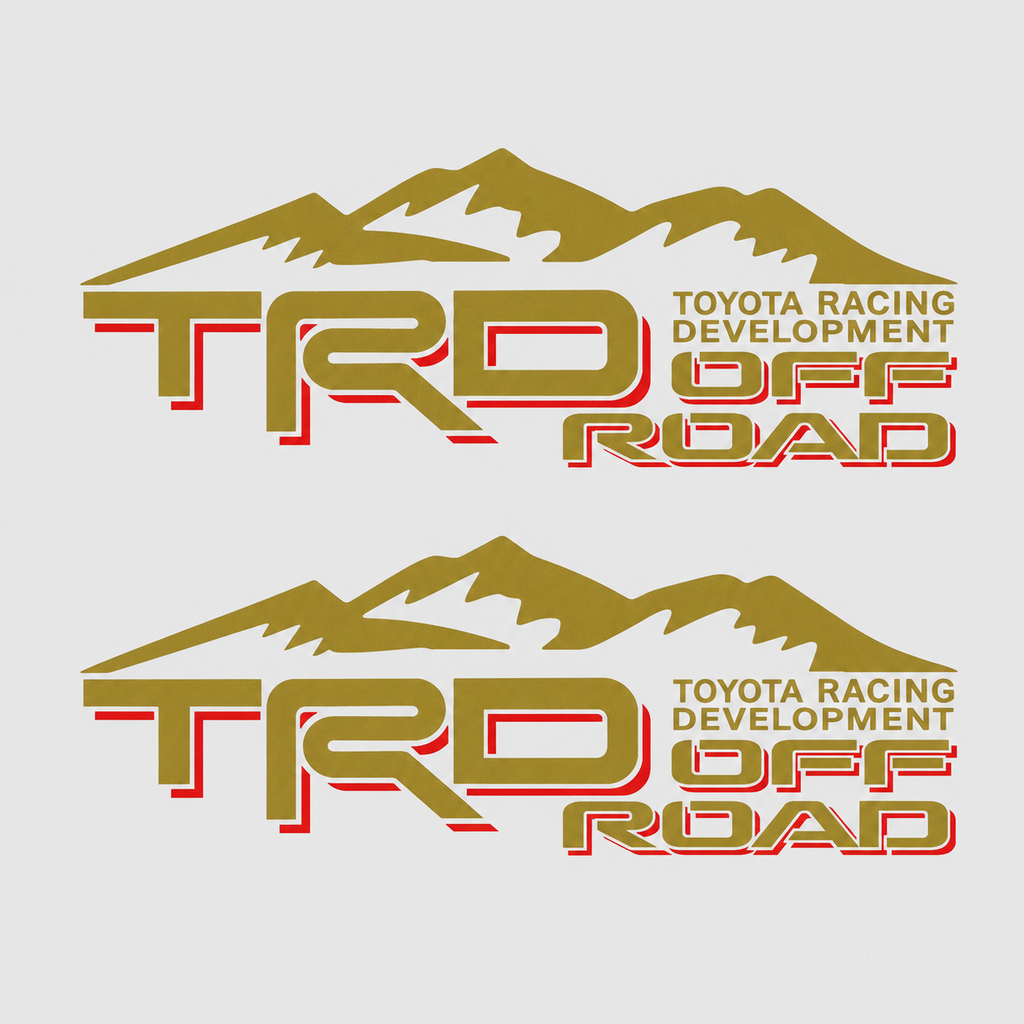 Calcomanías TRD Off Road con Montaña 40x14.28 cm – Par en Vinil