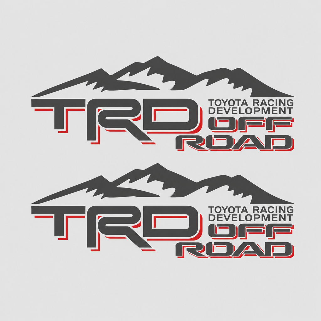 Calcomanías TRD Off Road con Montaña 40x14.28 cm – Par en Vinil