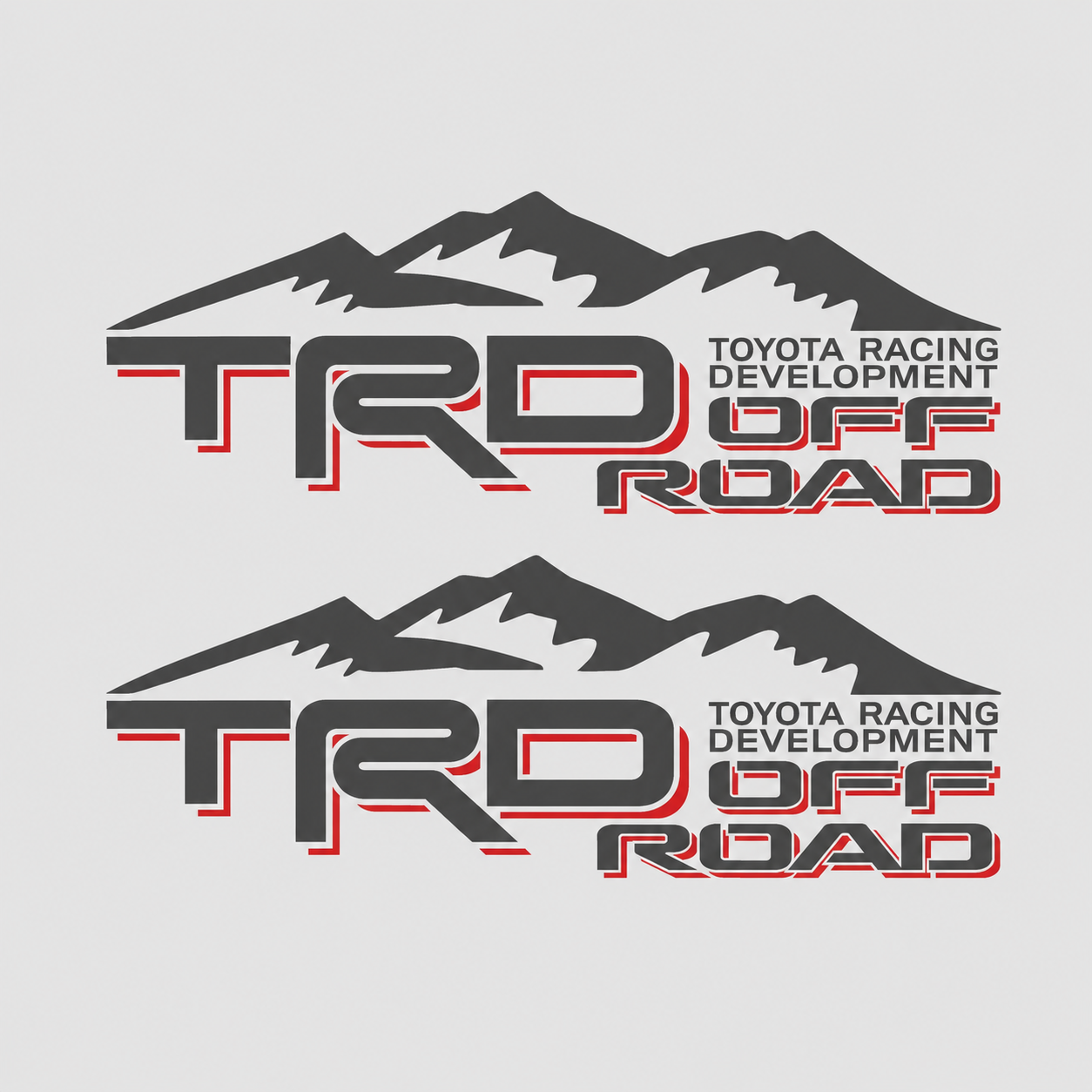 Calcomanías TRD Off Road con Montaña 40x14.28 cm – Par en Vinil
