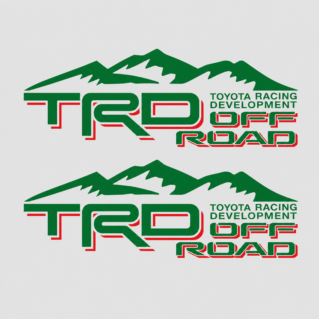 Calcomanías TRD Off Road con Montaña 40x14.28 cm – Par en Vinil