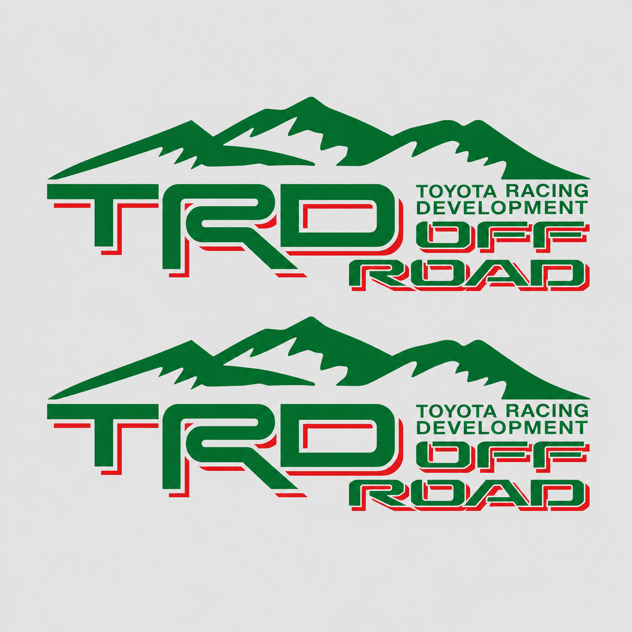 Calcomanías TRD Off Road con Montaña 40x14.28 cm – Par en Vinil