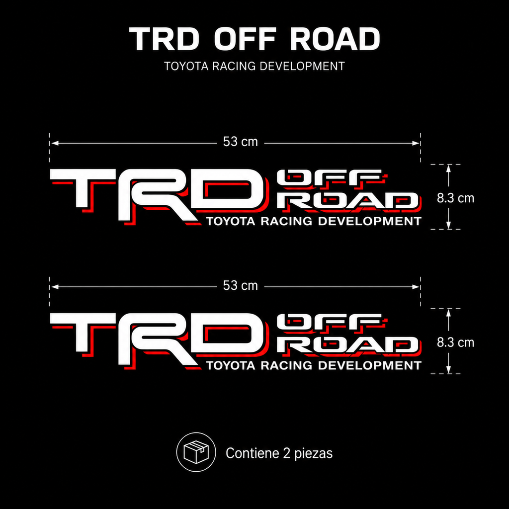 Calcomanías TRD Off Road Toyota Racing Development 53x8.3 cm – Par