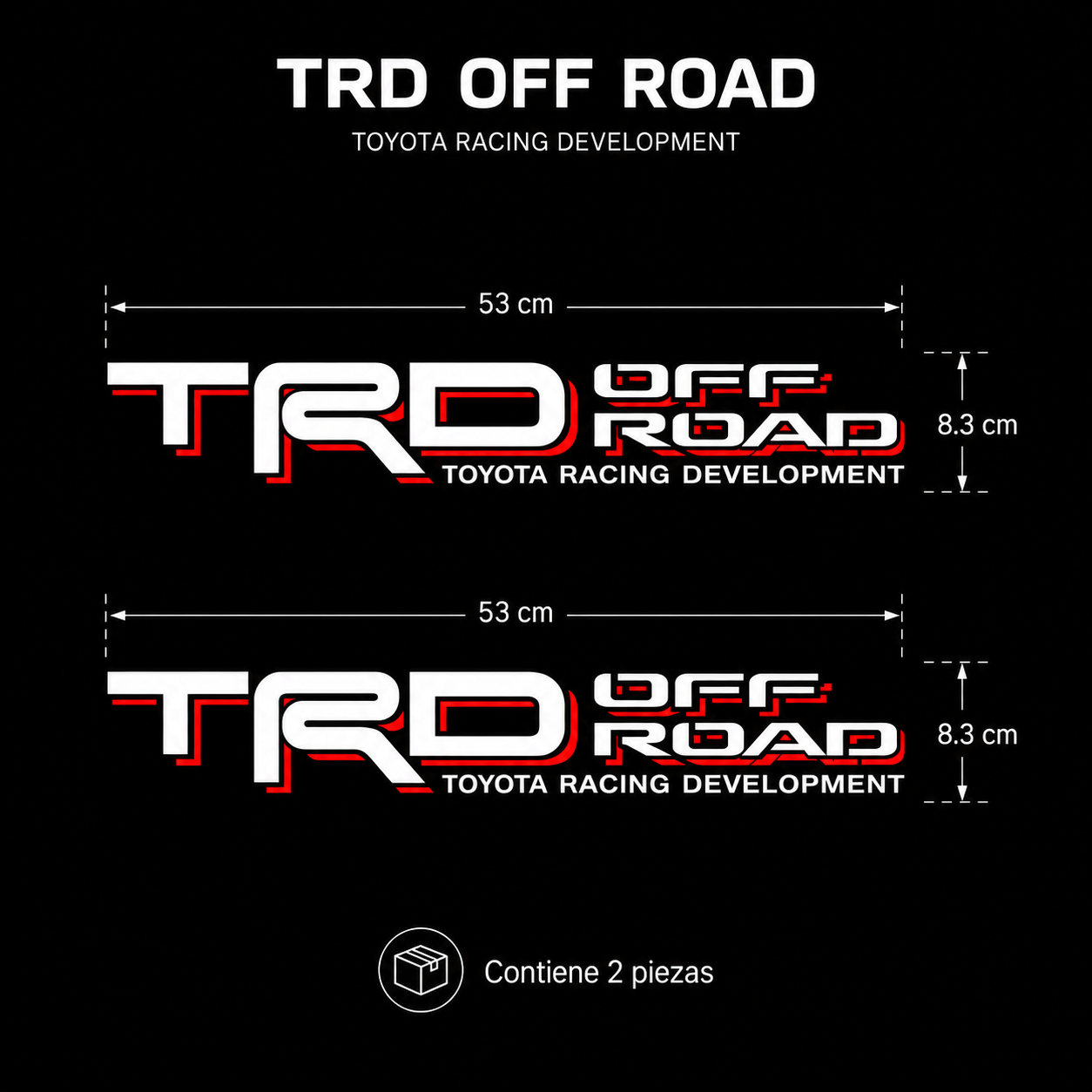Calcomanías TRD Off Road Toyota Racing Development 53x8.3 cm – Par