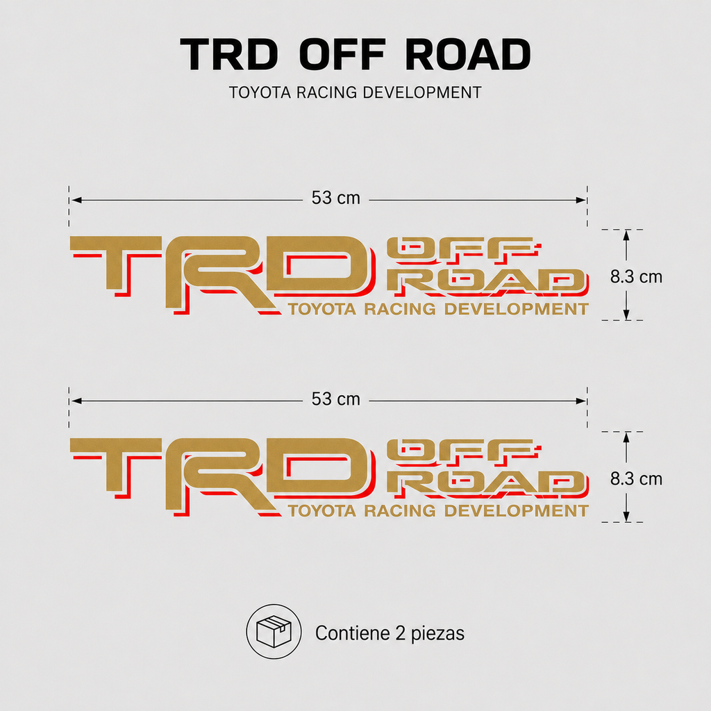 Calcomanías TRD Off Road Toyota Racing Development 53x8.3 cm – Par