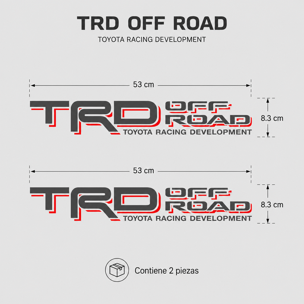 Calcomanías TRD Off Road Toyota Racing Development 53x8.3 cm – Par