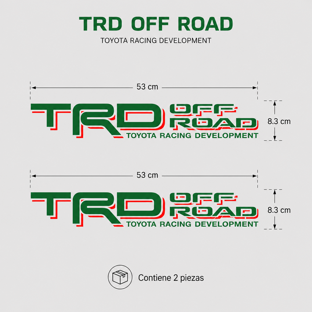 Calcomanías TRD Off Road Toyota Racing Development 53x8.3 cm – Par