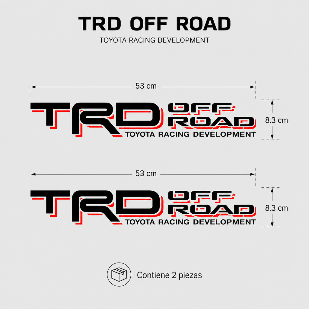 Calcomanías TRD Off Road Toyota Racing Development 53x8.3 cm – Par