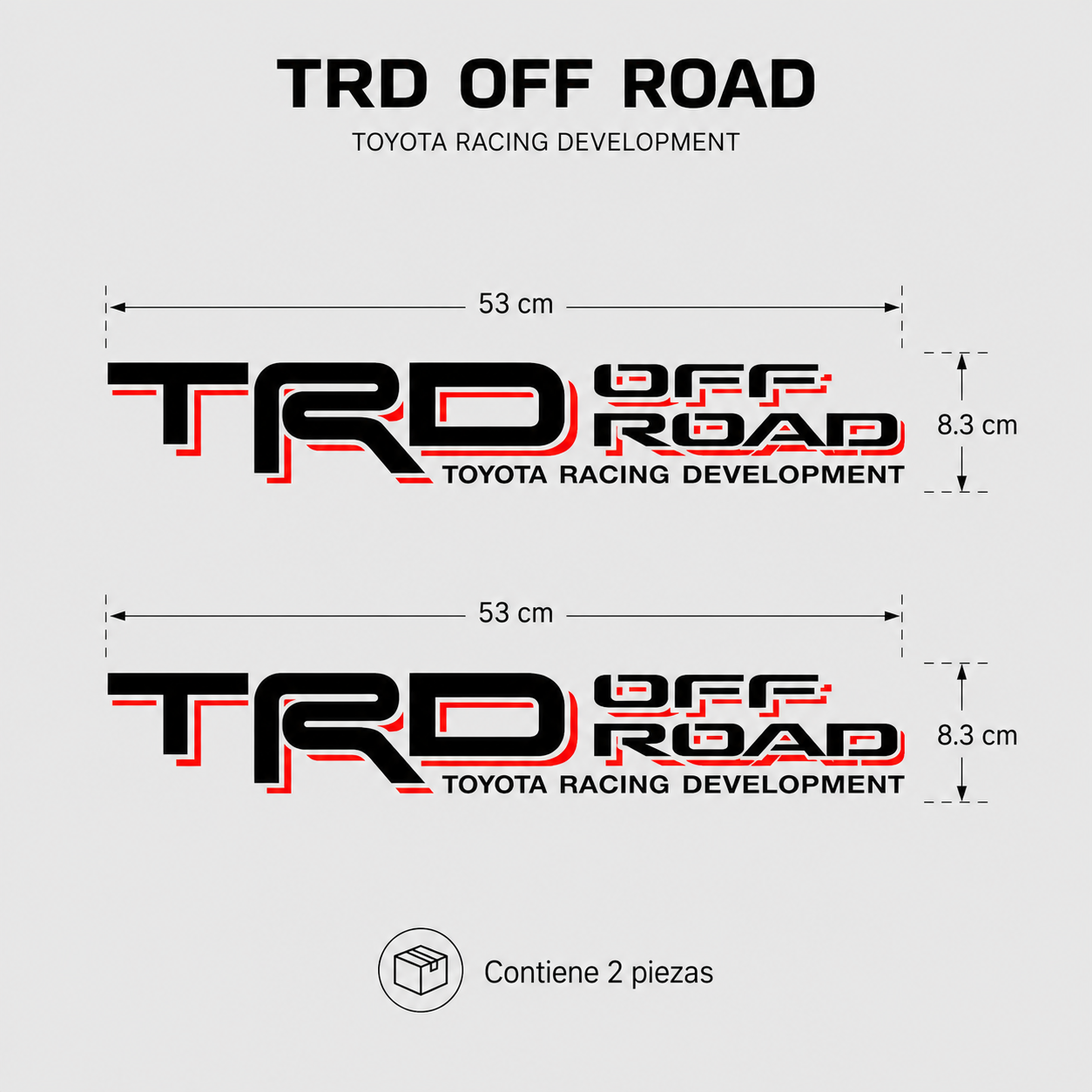 Calcomanías TRD Off Road Toyota Racing Development 53x8.3 cm – Par