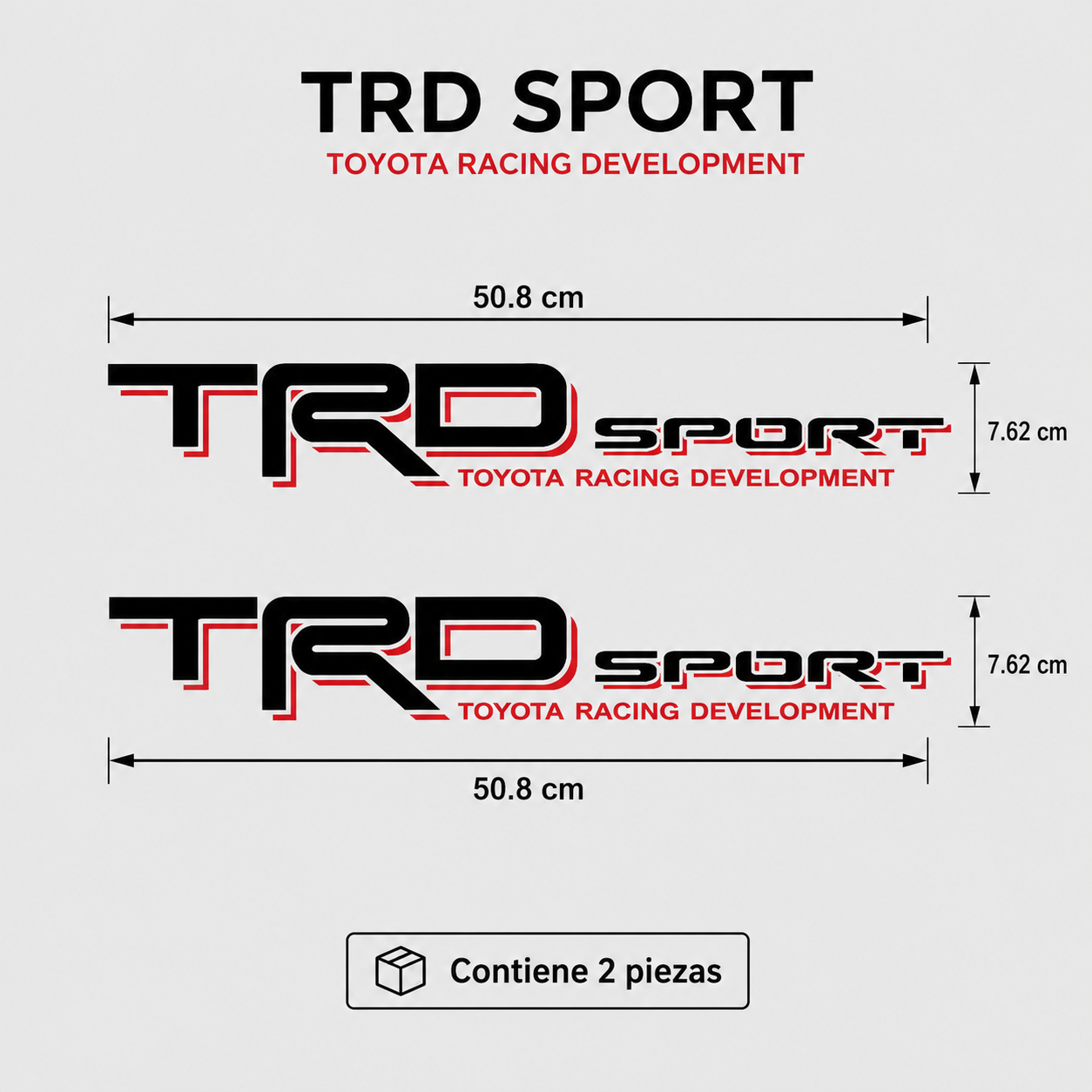Calcomanías TRD Sport Toyota Racing Development 50.8x7.62 cm – Par en Vinil