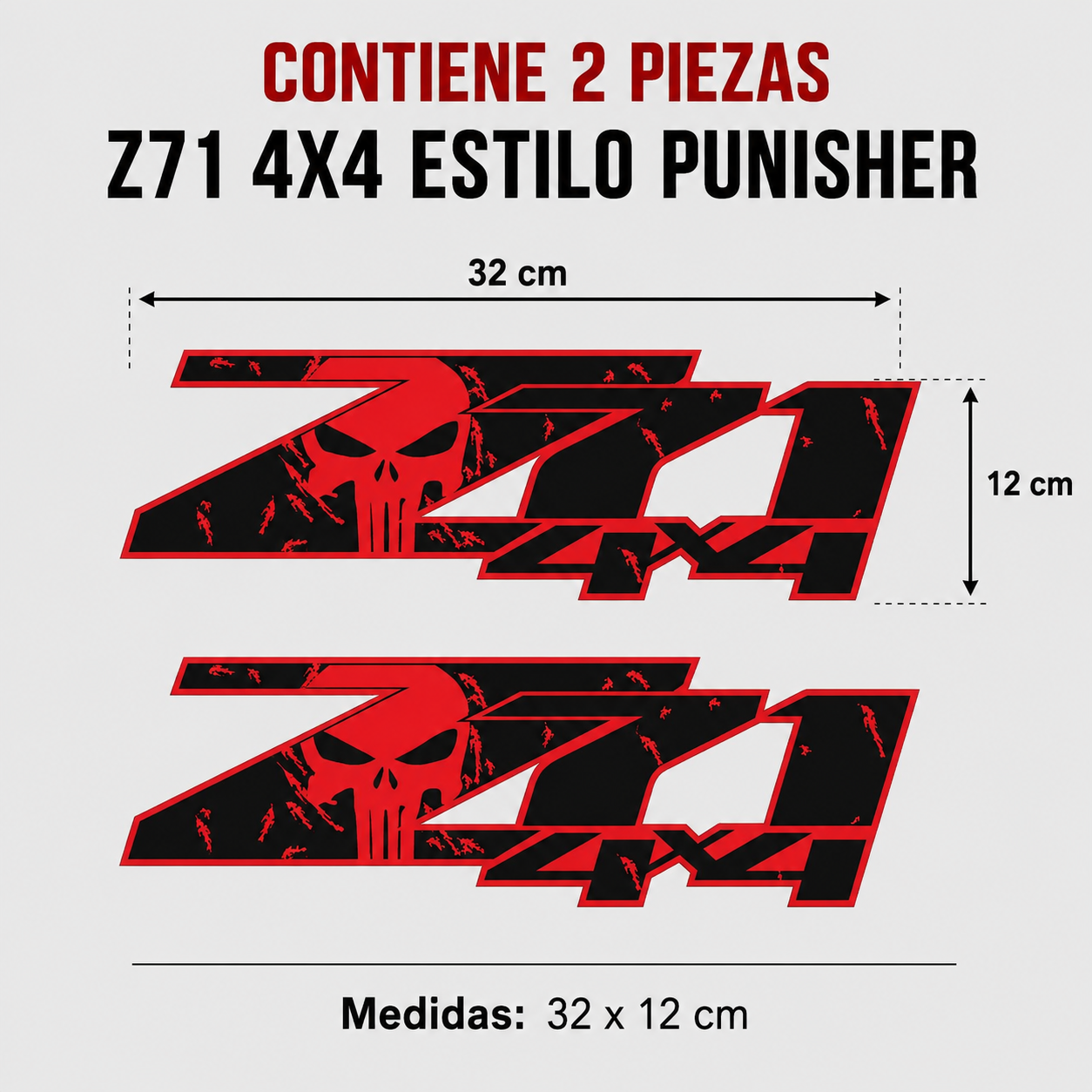 Calcomanías Z71 4X4 Estilo Skull – Diseño Deportivo Off Road