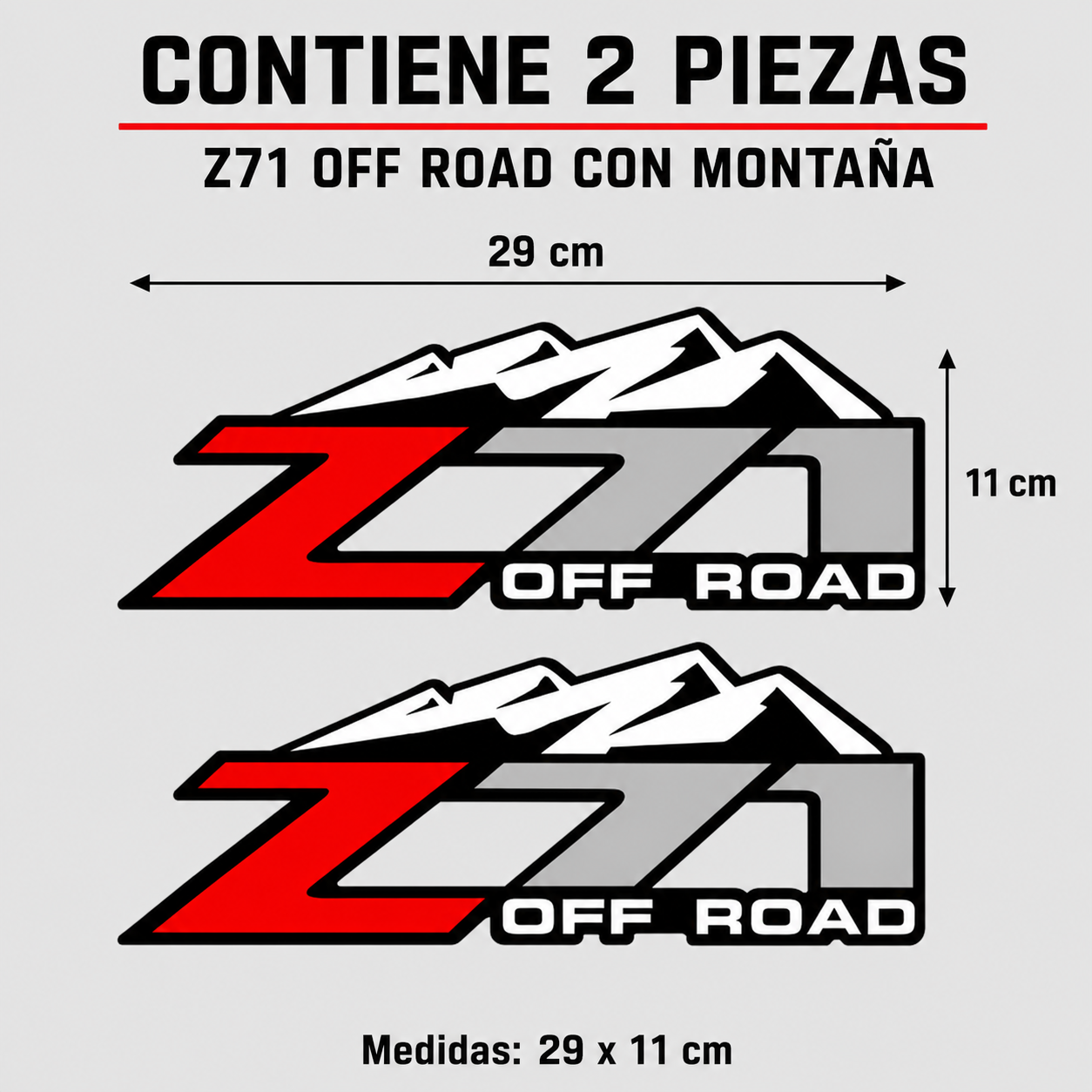 Calcomanías Z71 Off Road con Montaña – Par en Vinil