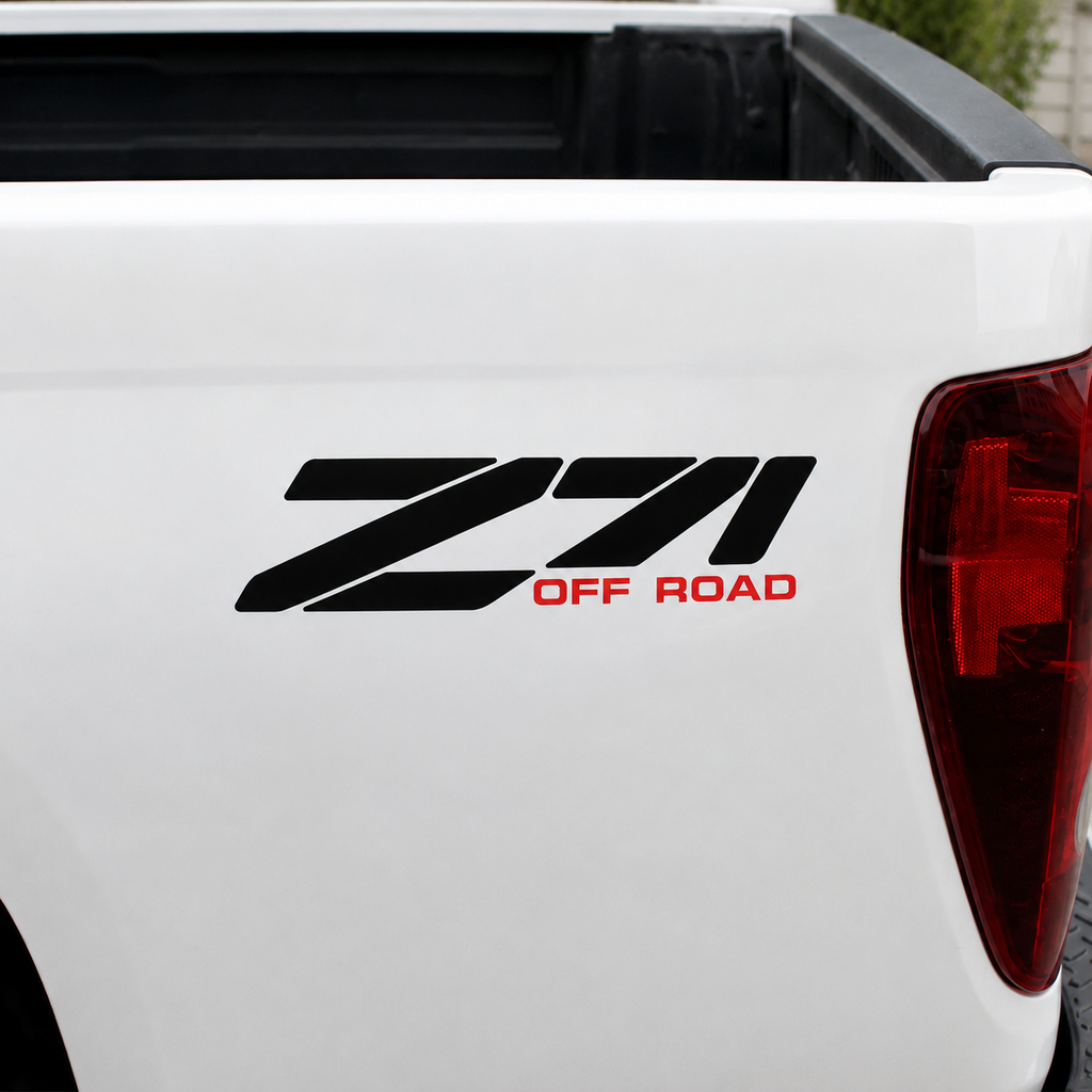 Calcomanías Z71 Off Road Negro con Rojo – Diseño Deportivo