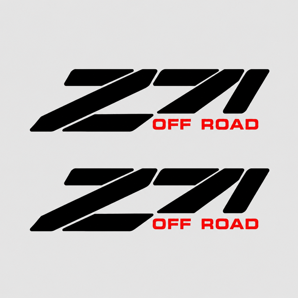 Calcomanías Z71 Off Road Negro con Rojo – Diseño Deportivo