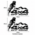 Calcomanías 4X4 OFF ROAD con Carnero y Montañas 35x25 cm – Kit 2 Piezas