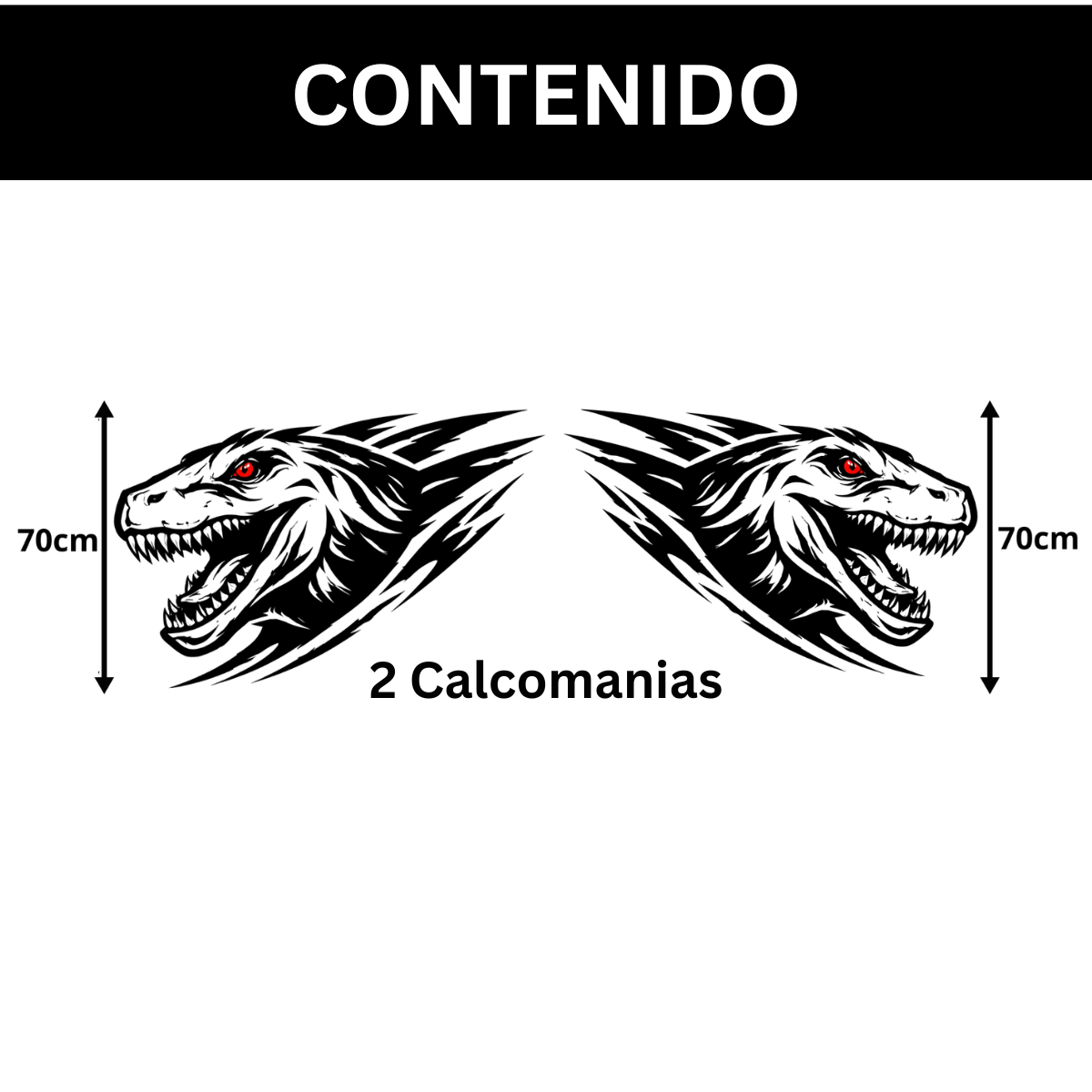 Calcomanía Raptor Dinámico 70 cm – Diseño Deportivo Off-Road